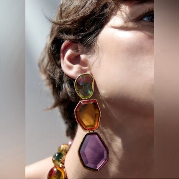 Crystal drop earrings N237 - Picture 1 of 5